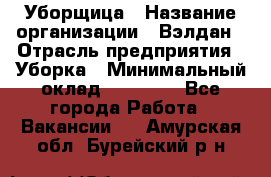 Уборщица › Название организации ­ Вэлдан › Отрасль предприятия ­ Уборка › Минимальный оклад ­ 24 000 - Все города Работа » Вакансии   . Амурская обл.,Бурейский р-н